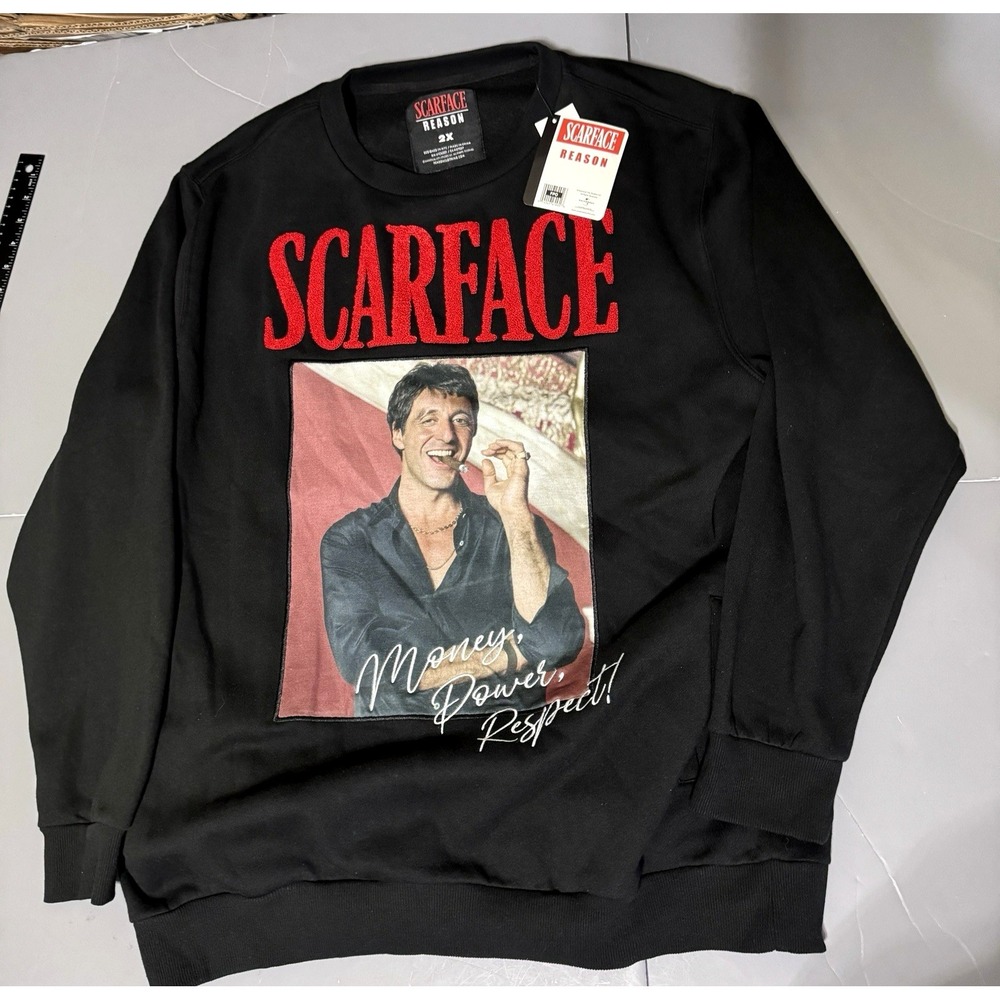 Reason Scarface Sweatshirt Mens XXL Tony Montana Money Power Respect New Fleece